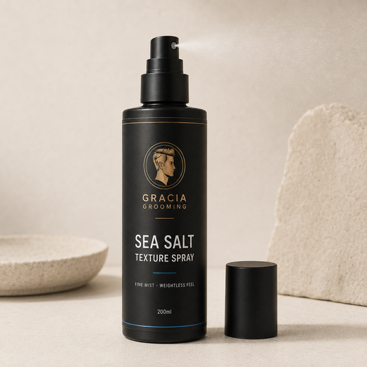 Fine mist from Gracia Grooming sea salt texture spray for lightweight hair texture