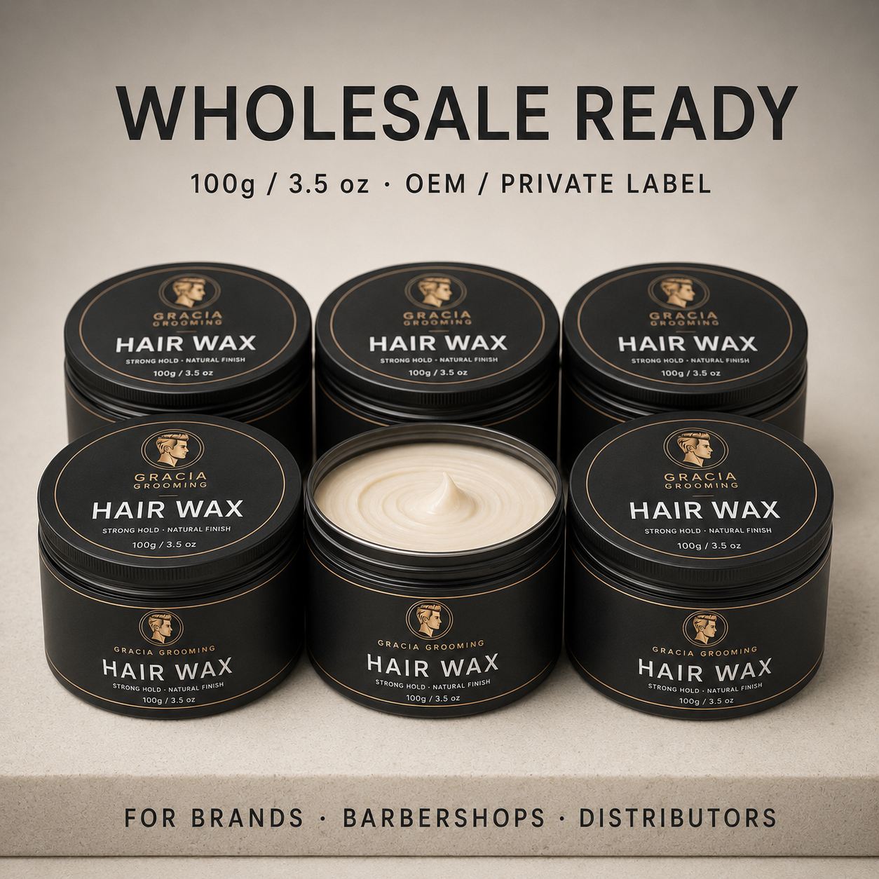 Wholesale Gracia Grooming hair wax for brands barbershops and distributors