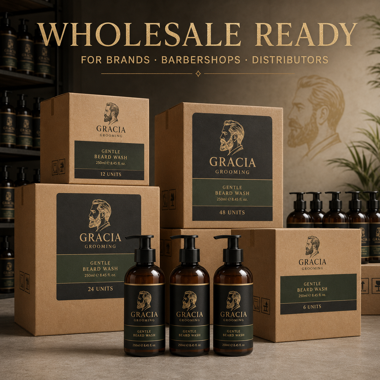 Wholesale Gracia Grooming beard wash for brands barbershops and distributors