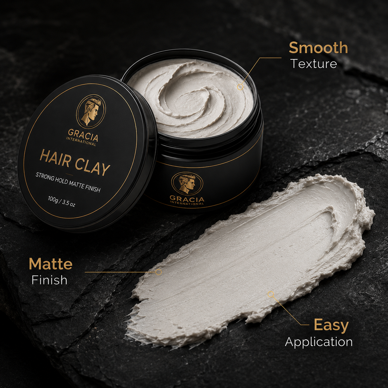 Gracia Grooming Strong Hold Matte Hair Clay / Hair Mud - Wholesale & Bulk