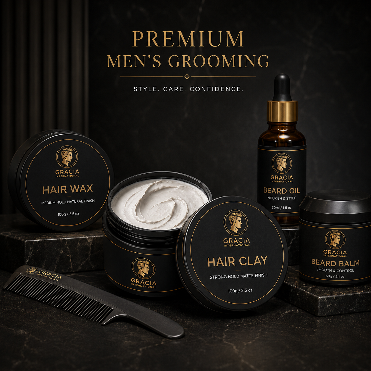 Gracia Grooming Strong Hold Matte Hair Clay / Hair Mud - Wholesale & Bulk