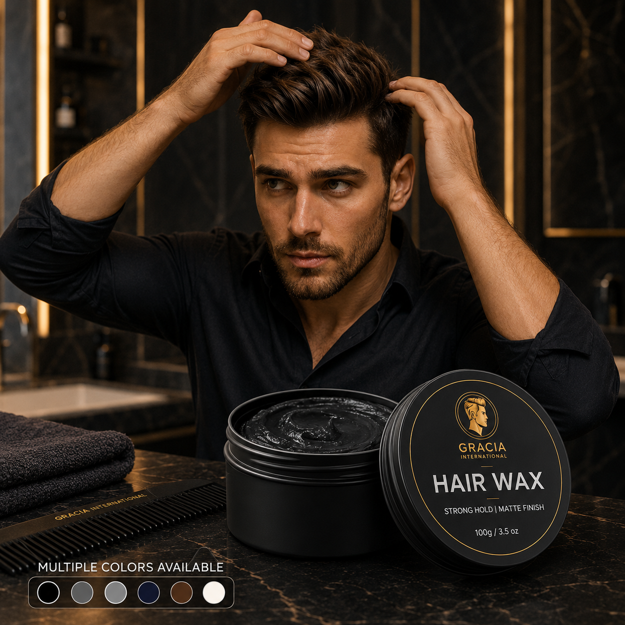 Gracia Grooming Strong Hold Hair Wax | Water-Based Natural Shine Hair Wax | OEM Private Label Manufacturer