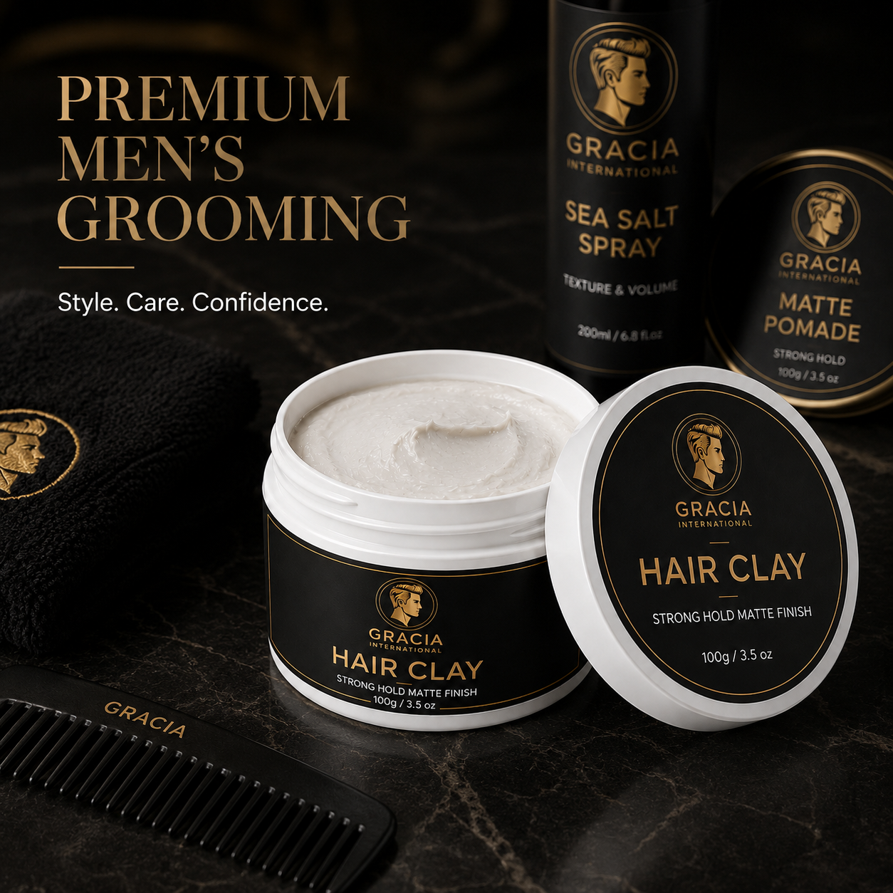 Gracia Grooming Hair Clay 100g｜Strong Hold Matte Finish